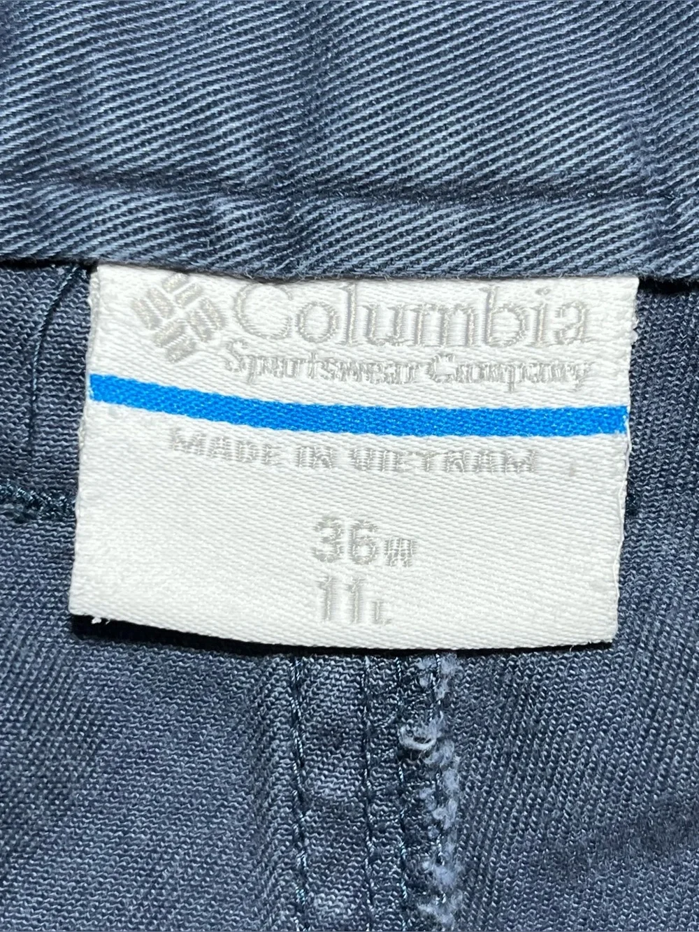 Columbia Cargo Shorts Mens Size 34 Blue Fishing Hiking Cotton Outdoor Camping